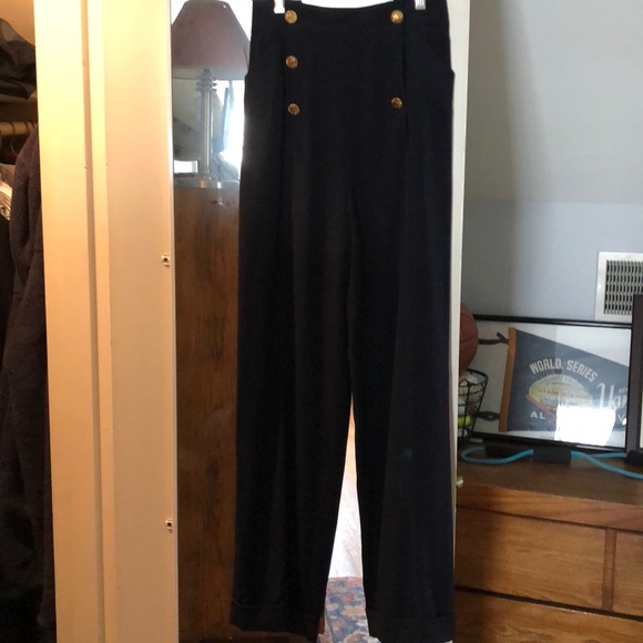Vintage Chanel Navy Wool Sailor Pant 